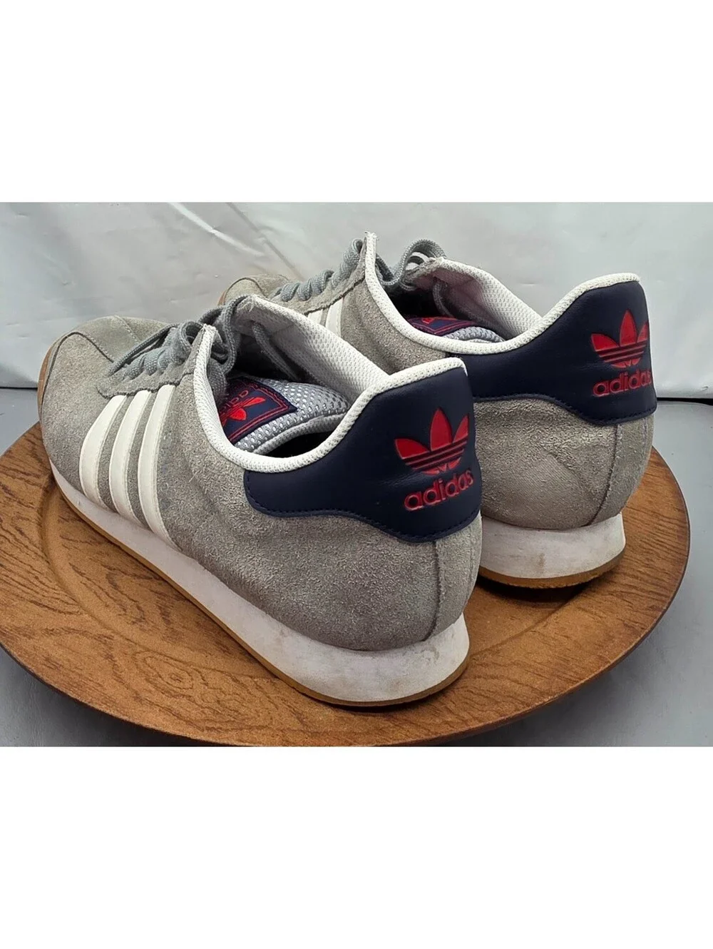 🔥 ADIDAS Samoa Gray Suede Lace Up Tennis Shoes Sneakers, Size 12 🔥